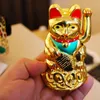 Maneki Neko Lucky Cat Çin Feng Shui Sallanma Servet Fortune Kedi El Sallama Kedi Altın245x