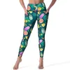 Leggings pour femmes Pantalon de yoga d'ananas jaune Sexy coloré tropical personnalisé taille haute entraînement leggins femmes doux collants de sport élastiques