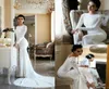 Modest Mermaid Wedding Dresses Lace Appliqued Beaded Berta Sweep Train Boho Wedding Dress Bridal Gowns Plus Size Sleeves abiti da 1827839