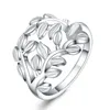 Cluster Ringe 925 Sterling Silber Baum und Blätter Design Frau Hochzeit Verlobungsfeier Modeschmuck Vintage Europa Stil