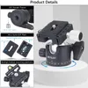 Statiefkop Camera Professionele Low Profile Video Ball Head Mount 360 panoramische universele balhoofd voor DSLR Statief Monopod EB36S 240306