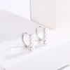 أقراط مسمار من المألوف S sterling Sier One Line Ear Buckle الحد الأدنى