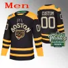 Niestandardowe męskie młodzież Boston''Bruins''milan Lucic Patrice Bergeron David Krejci Brad Marchand Hampus Lindholm Jake Debrusk Nick Foligno Taylor Hall Hockey Jersey