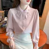 Women's Blouses Spring Cute Tops Preppy Style Vintage Japaneses Korea Design Button Elegant Formal Shirts A41