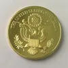 Badge animal américain aigle chauve Non magnétique, 10 pièces, plaqué or véritable 24K, pièce souvenir de 40mm 256L