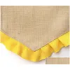 Keepsakes tomt säckväv flagga diy jute ruffles trädgård flaggor bärbara banner påskdekorationer 14 färger dhw321 droppleverans baby barn otm1p