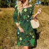 Casual Dresses Elegant Floral Dress Women Modern Flowers Stylish Sexy Beach Custom Vestido Big Size 5XL 6XL