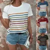 Damska koszulka Summer Kobiet mody mody T-shirt T-shirt świąteczne Topy 5xl 3D Print Shirt HARAJUKU FE SHIRT LUSE SET GŁOWA KRÓTKA STAŁA ZAWIETA 240311