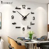 MEISD – Horloge murale en acrylique de qualité, Design moderne et créatif, autocollants à Quartz, décoration de maison noire, Horloge de salon Z307J