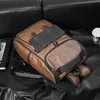 Factory men shoulder bag 3 colors street personalized belt decorative fashion backpack Joker contrast leather backpacks simple atmospheric plaid handbag 8078#