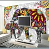 Papiers peints 3D décor à la maison thaïlande éléphants papier peint Mural pour salon chambre TV fond murs Papel De Parede 3D1292I