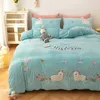 Bedding Sets Bed Linen Luxury Winter Coral Fleece Set Of Four Plus Sheet And Duvet Cover With Double Skirt Fashion