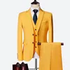 Luxe 3-delig heren trouwpak mode slanke effen kleur zakelijk kantoor sets groot formaat heren blazer broek vest 240227