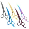 7 0Inch Purple Dragon Pet Scissors Dog Grooming Cutting Scissors Down Curved Head Pet Grooming Scissors JP440C Puppy Trimmer Tool 248I