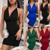 Womens Clothing Spring And Summer Dress Ins Style Fashion Split Bow Backless Halter Short For Women