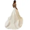 Bridal Line Beach Gowns A Summer Wedding Dresses 2021 sexy Speghetti cinghie profonde abiti da sposa a V Deep Bride Sweep Train Plus size Vestidos de N Gg