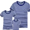 Ensemble familial de la Force sous-marine de la marine russe Telnyashka, chemise rayée pour marins, vêtements assortis pour parents et enfants, t-shirt 240226