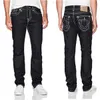 Fashion-straight-leg Mens Jeans Pants New True Elastic Jeans Robin Rock Revival Crystal Studs Denim Mens M056