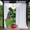 Rideaux extérieur jardin voile rideau oeillet pure translucide fenêtre criblage décor patio jardinage rideaux pour porte coulissante Cortinas