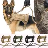 Taktyczna uprzęże psów kamizelka wojskowa k9 ubrania psów robocze uprzężę smycz smycz kamizelka psów molle dla średniego dużego psy Shepherd niemiecki 1297m