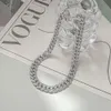 Koreaanse minderheidsontwerptrend Hip-Hop Titanium ketting Ins Modebare dubbele rij vol diamant punk Cuban voor mannen en vrouwen