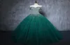 2019 chérie perles paillettes robe de bal verte robes de Quinceanera, plus la taille douce 16 robes Debutante 15 ans fête formelle Dres8557897