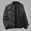 Jaqueta de beisebol para homens primavera outono de outono imprimido Men Streetwear Moda Slim Fit Bomber Jackets Mens College Coats 240304