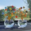 HD 5 Renk Kristal Boncuklar Prizma Para Ağacı Heykelcik Glass Art Servet Şanslı zanaat araba iç Süsleme Fengshui Ev Dekoru Hediye 2187Q
