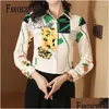 Camicette da donna Camicie Fanieces 3XL Camicetta stampata a fiori da donna 2024 Camicia estiva a maniche lunghe moda Oversize Holiday Beach Tops Stre Otgeu