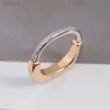 Rings Vintage Hot Brand Half Diamond Rings Luxury Jewelry Women Designer Pure Sterling Silver Lady Lock Rings Gift Quality ldd240311