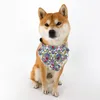 Hundhalsar Elegant husdjurskrage justerbar bandana med fashionabelt blommamönster för bekväm snygg halsdukvalp