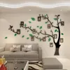 3D Acrylic Tree Po Frame Wall Stickers Crystal Mirror Stickers Pasta på TV Bakgrund Diy Family Decor1292J