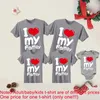 Family Matching Outfits Clothing Sweatshirt I Love My Printing Clothes Mommy Daddy and Me Cotton 240226