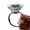 Artes e ofícios de casamento decoração 8cm vidro cristal grande anel de diamante proposta romântica adereços de casamento enfeites para casa presentes de festa s267s