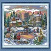 Treasure time winter castle home decor painting Handmade Cross Stitch Embroidery Needlework sets counted print on canvas DMC 14CT273C