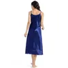 Factory straight medium long slim sexy large V-neck sling soft and smooth thin twisted satin silk nightdress