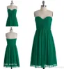 Short Emerald Green Bridesmaid Dress Simple Sweetheart Chiffon Maid of Honor Dress For Wedding Party Gown3713321