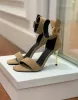 Top Luksusowe Bal Uma Sandals Buty B Złota Tone Sprzęt Saveria Lady High Heels Sukienka imprezowa Kobiece obuwia Gladiator Sandalias EU35-42