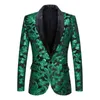 Mens Suits Green/Gold/Blue/Purple Sequins Embroidery Blazer Men Magician Stage Costume Bar Nightclub Glitter Suit Jacket Plus Size