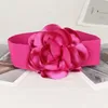 Belts Imitation Silk 6cm Wide Korean Style Oversized Flower Decorative Waist Seal Elastic Belt Women Fashionable Match Skirt Sweater