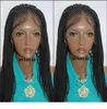 Mode perruque box flätor peruk handtied cornorw flätor peruk för svarta kvinnor syntetiska spetsar främre flätning hår peruk naturlig Hairlin7788153