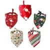 Dog Apparel Christmas Pet Bandana Small Large Bibs Towel Scarf Santa Print Puppy Grooming Costume Accessories3412