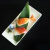 100pcs talerz sushi zdobo zimne danie ozdobne ozdoby wystrój taca liście mata zielone narzędzia sashimi japońskie jedzenie 240304