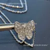 V Necklace High Version Fanjia Beimu Butterfly Necklace CNC Precision S925 Silver Plated 18k Thick Gold Net Red Samma stil