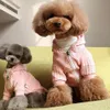Zachte warme huisdierjassen ontwerpers hondenkleding winterhondenkleding huisdieren hoodie voor kleine honden Yorkshire poedel silky terrier bruin l a285w