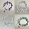 Jewelry designer for Women Glass Crystal Flowers Butterfly Pendant Beaded Bracelet Sweet Cool Bracelet For girls trendy Hand Bracelets