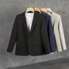 Costumes de printemps pour hommes, vêtements de luxe légers, veste Blazer de loisirs, Streetwear coréen, boutonné, couleur unie, costume tombant