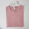 Women Yoga T-shirts T-shirt da donna T-shirt ad alta elastica runnica traspirante Lu top rapido asciugatura rapida senza soluzione