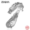 Zdadan 925 Sterling Silver White Dragon Open Cuff Armband Bangles For Women Fashion Jewelry Wedding Presents 240311