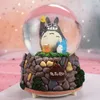 Dekorativa figurer Crystal Ball Music Box Cartoon Totoro Boys Rainbow Glowing Snowflakes Home Decoration Desktop Ornament BirthD282D